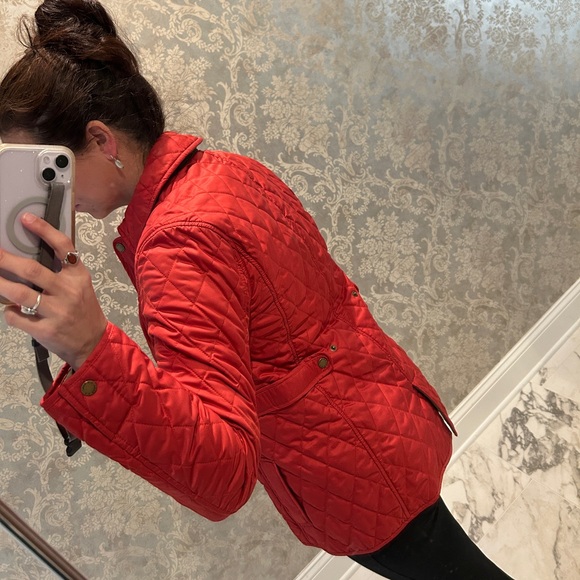 LLBean Fall Jacket in Rust/Pumpkin w plaid interior - Picture 9 of 10